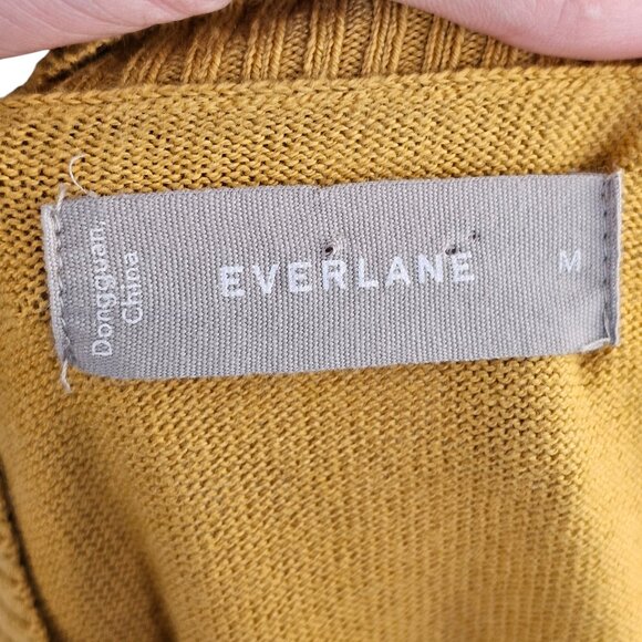 Everlane The No-Sweat Ribbed Crew Neck Yellow Sweater Sz M - Picture 6 of 9
